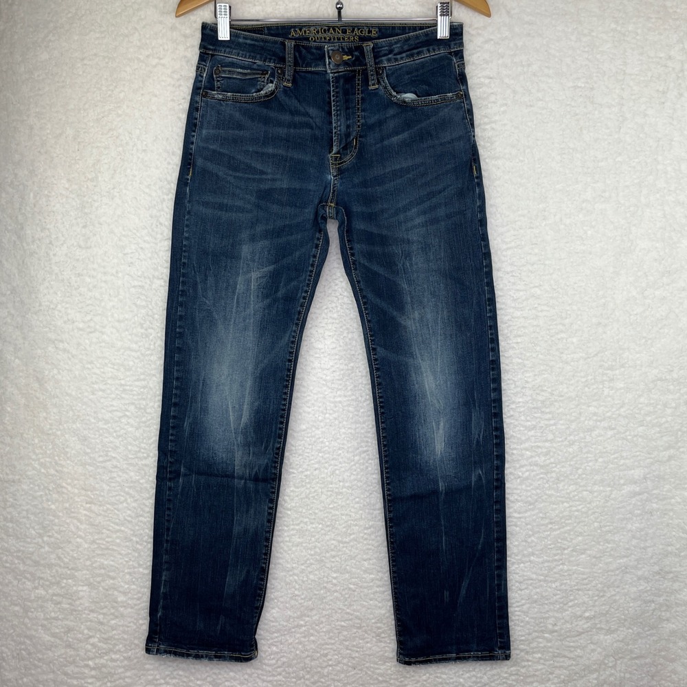 American Eagle Outfitters Slim Straight Dark Wash Jeans Mens 29x32